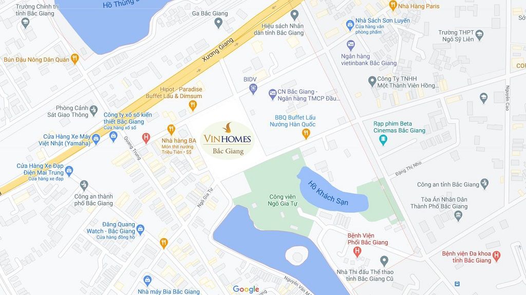 vinhomes-bac-giang vị trí