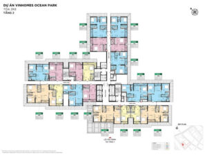 Mặt bằng tòa Zurich 3 ZR3 Vinhomes Ocean Park - Mặt bằng tầng 2 toà ZR3