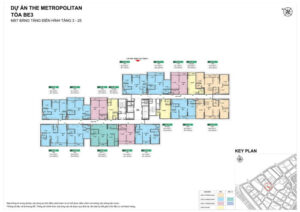 Mặt bằng căn hộ BE3 Beverly Vinhomes Ocean Park - Mặt bằng tầng 3-24 tòa BE3 Beverly