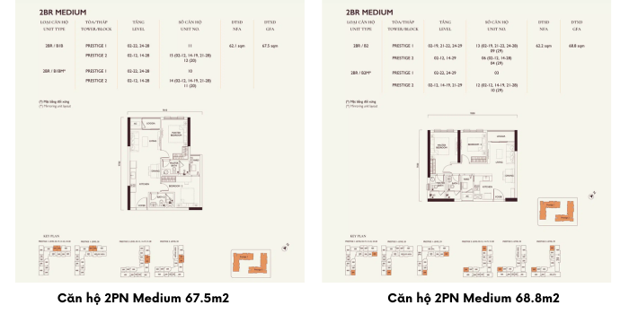 Phân khu Lumi Prestige Lumi Hanoi - Mặt bằng căn hộ 2