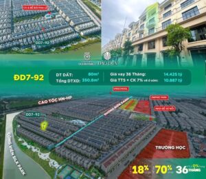 Bán liền kề ven sông Đảo Dừa 7 Vinhomes Ocean Park 2 (ĐD7-xx)