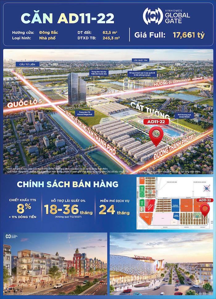 Bán nhà phố Ánh Dương 11 Vinhomes Global Gate Cổ Loa (AD11-xx) Bán nhà phố Ánh Dương 11 Vinhomes Global Gate Cổ Loa (AD11-xx)