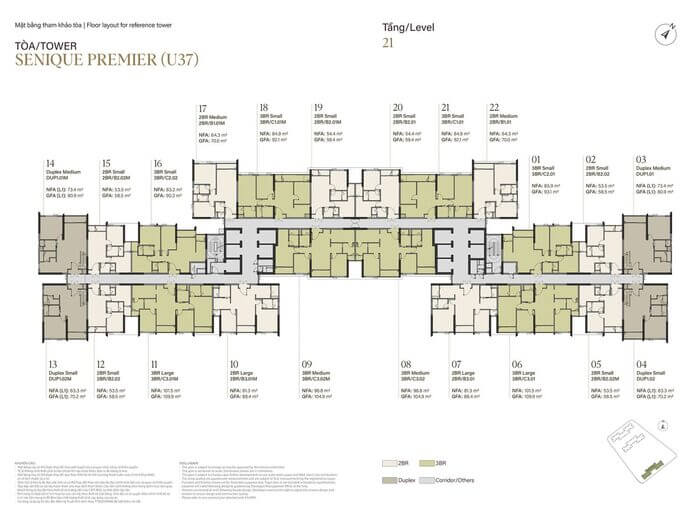 The Senique Premier mặt bằng tầng The Senique Premier mặt bằng tầng