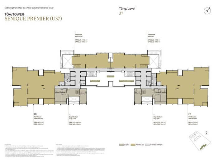 The Senique Premier mặt bằng tầng The Senique Premier mặt bằng tầng