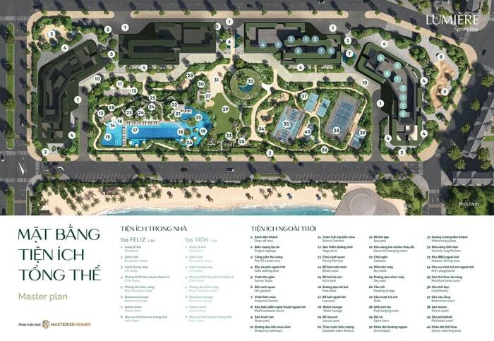 Mặt bằng tiện ích Lumiere SpringBay Mặt bằng tiện ích Lumiere SpringBay