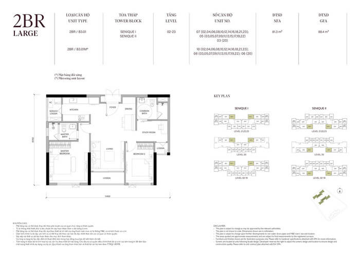 Tòa The Senique 1 Vinhomes Ocean Park 2PN 81m2 Tòa The Senique 1 Vinhomes Ocean Park 2PN 81m2