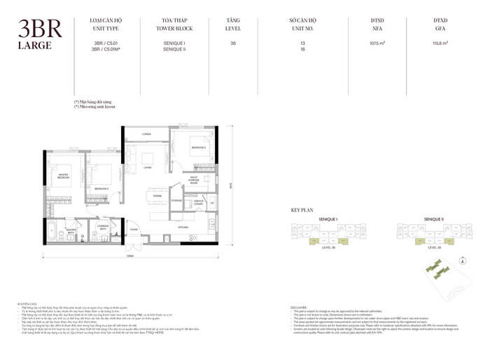 Tòa The Senique 1 Vinhomes Ocean Park 3PN 108m2 Tòa The Senique 1 Vinhomes Ocean Park 3PN 108m2