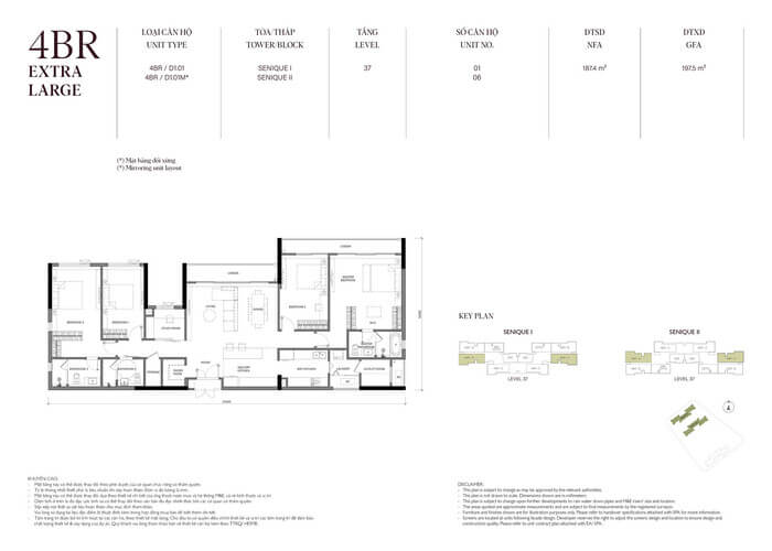 Tòa The Senique 1 Vinhomes Ocean Park 4PN 188m2 Tòa The Senique 1 Vinhomes Ocean Park 4PN 188m2