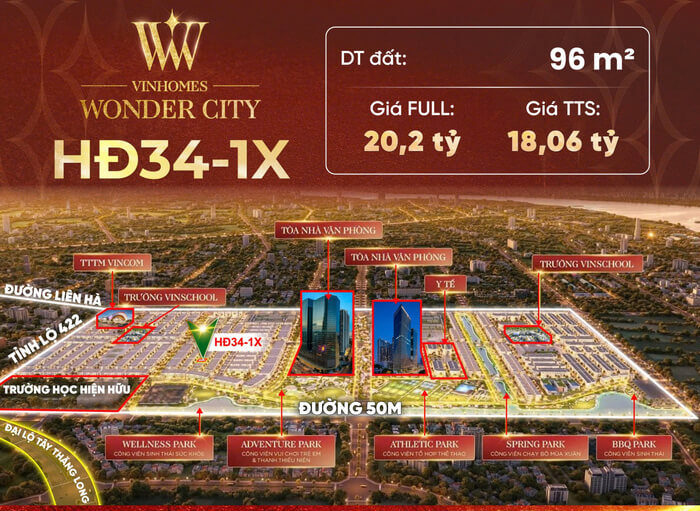 Bán liền kề Hừng Đông 34 Vinhomes Wonder City HĐ34-1X Bán liền kề Hừng Đông 34 Vinhomes Wonder City HĐ34-1X