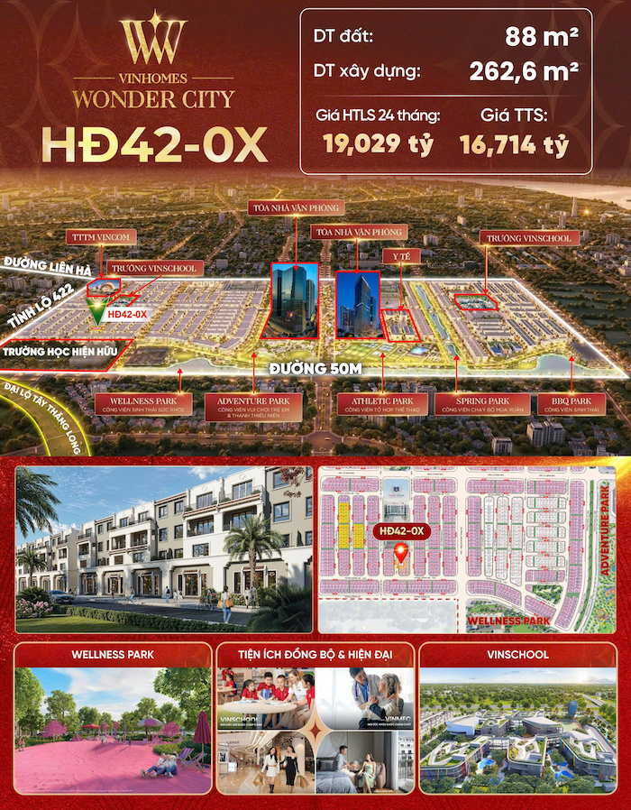 Bán liền kề Hừng Đông 42 Vinhomes Wonder City Đan Phượng (HĐ42-0x) Bán liền kề Hừng Đông 42 Vinhomes Wonder City Đan Phượng (HĐ42-0x)