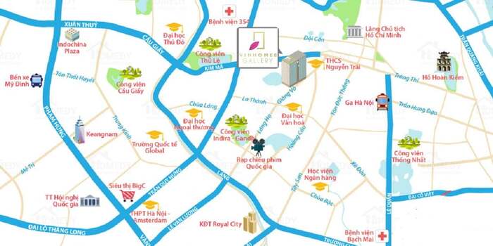Vị trí Vinhomes Gallery Giảng Võ kết nối Vị trí Vinhomes Gallery Giảng Võ kết nối
