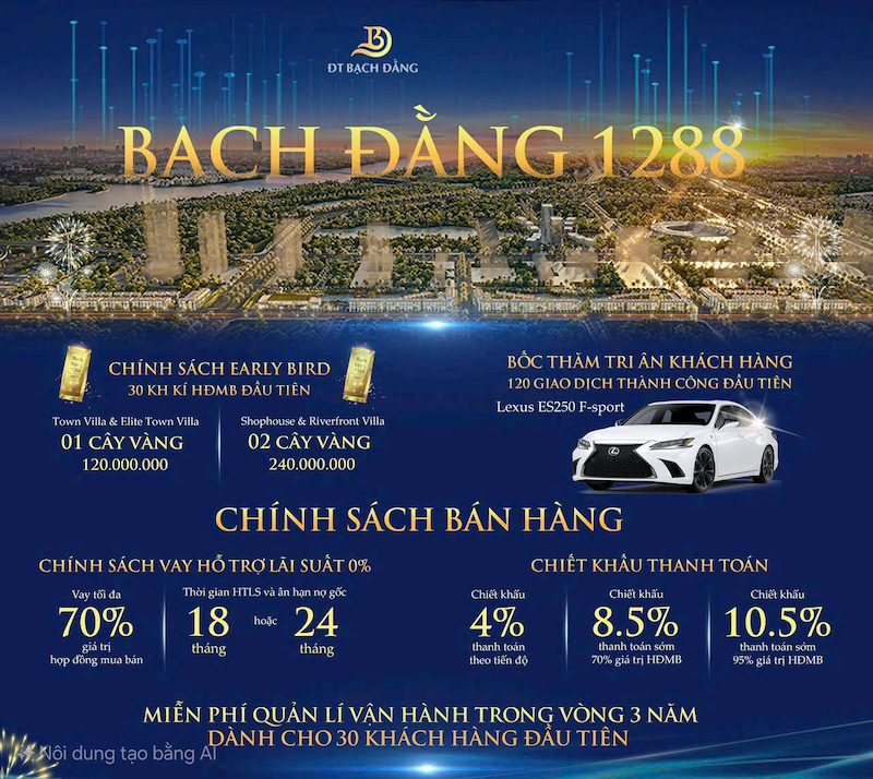 Chính sách bán hàng dự án 1288 Hải Phòng: Quà tặng vàng 240 triệu đồng Chính sách bán hàng dự án 1288 Hải Phòng: Quà tặng vàng 240 triệu đồng