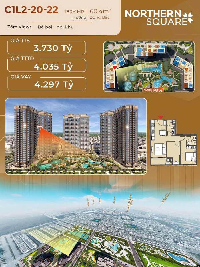 Căn hộ 1PN Masteri Trinity Square Căn hộ 1PN Masteri Trinity Square