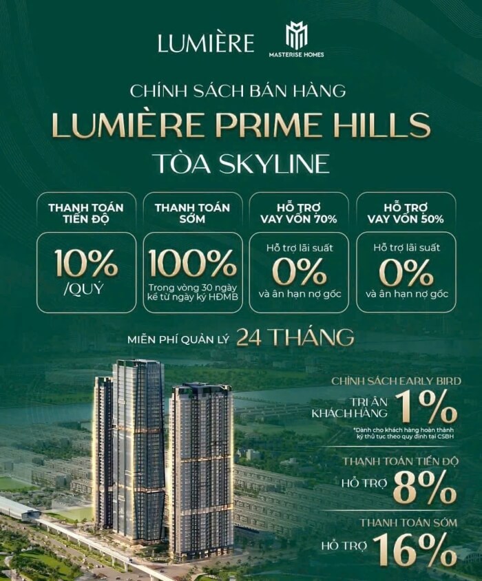 Giá chung cư Lumiere Prime Hills Giá chung cư Lumiere Prime Hills