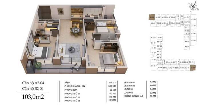 Long Biên Central Taseco 103m2 Long Biên Central Taseco 103m2