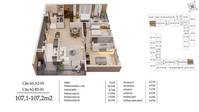 Long Biên Central Taseco 107.1 - 107.2m2 Long Biên Central Taseco 107.1 - 107.2m2