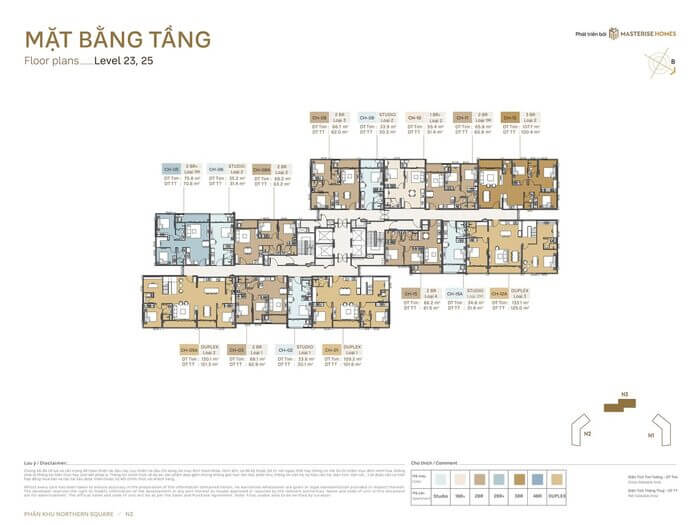 Mặt bằng tầng 23-25 tòa N3 Masteri Northern Square Mặt bằng tầng 23-25 tòa N3 Masteri Northern Square