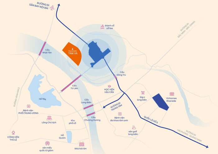 Vị trí Vinhomes Tàm Xá kết nối giao thông Vị trí Vinhomes Tàm Xá kết nối giao thông
