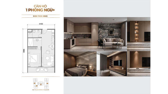 Căn hộ 1 phòng ngủ chung cư Sunshine Legend City Căn hộ 1 phòng ngủ chung cư Sunshine Legend City