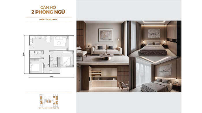 Căn hộ 1 phòng ngủ chung cư Sunshine Legend City Căn hộ 2 phòng ngủ chung cư Sunshine Legend City