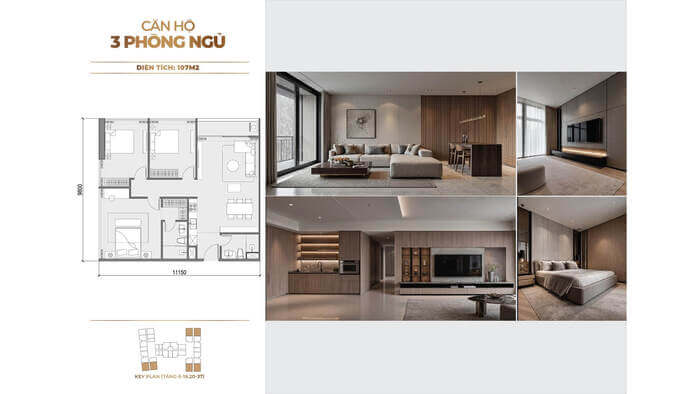 Căn hộ 3 phòng ngủ chung cư Sunshine Legend City Căn hộ 3 phòng ngủ chung cư Sunshine Legend City