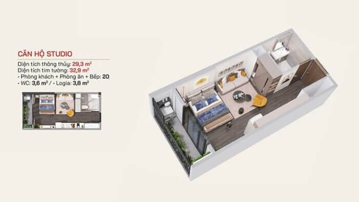 Layout studio Lumiere Bayfront Vinhomes Ocean Park Layout studio Lumiere Bayfront Vinhomes Ocean Park