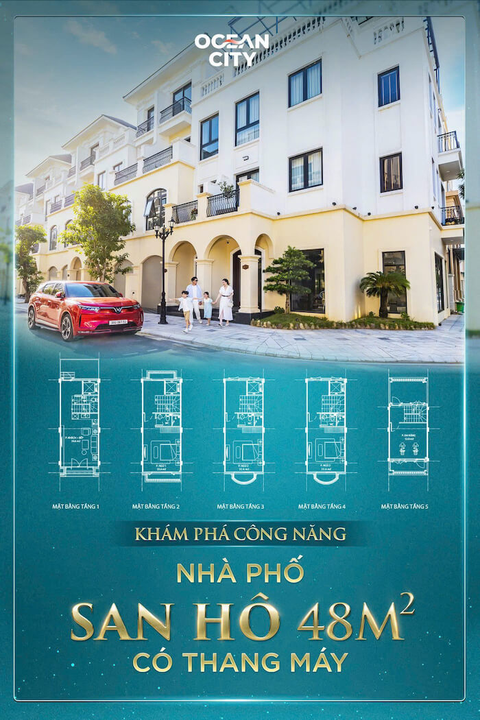 Nhà phố San Hô 48m2 Vinhomes Ocean Park 2: Tối ưu công năng Nhà phố San Hô 48m2 Vinhomes Ocean Park 2: Tối ưu công năng