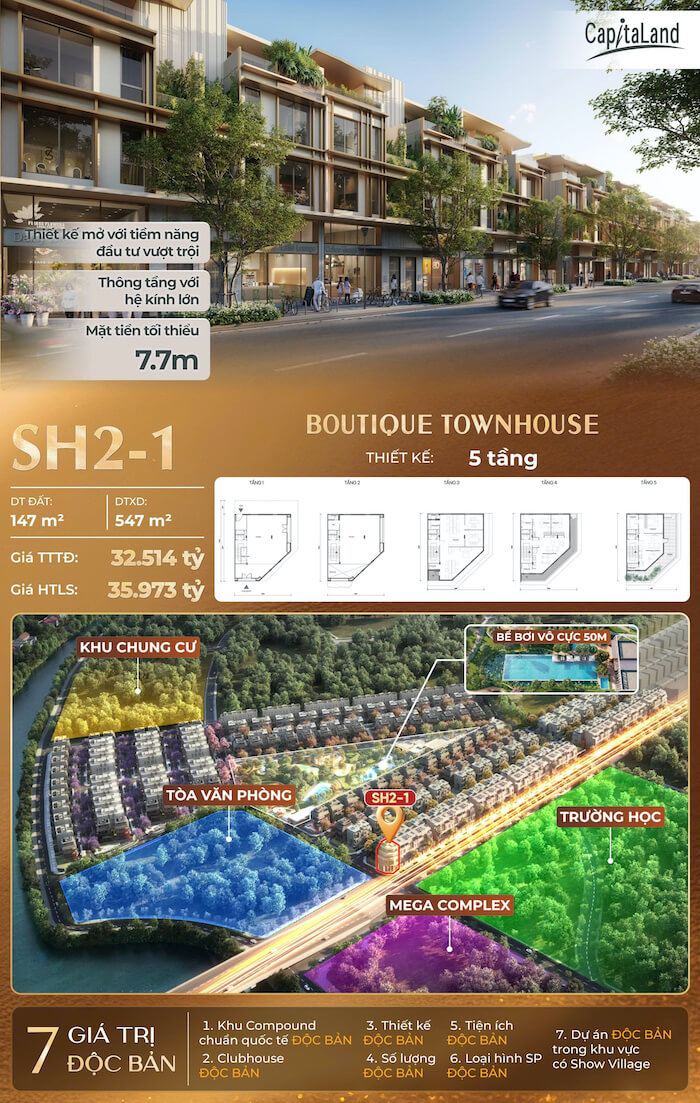 Bán Boutique Townhouse SH2 The Fullton Capitaland: Quỹ căn đợt 1