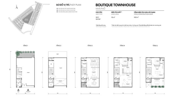 Boutique Townhouse The Fullton Vinhomes Ocean Park 3 mặt bằng