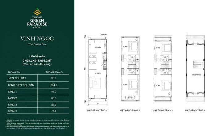 Mặt bằng mẫu nhà liền kề Vinhomes Cần Giờ Mặt bằng mẫu nhà liền kề Vinhomes Cần Giờ