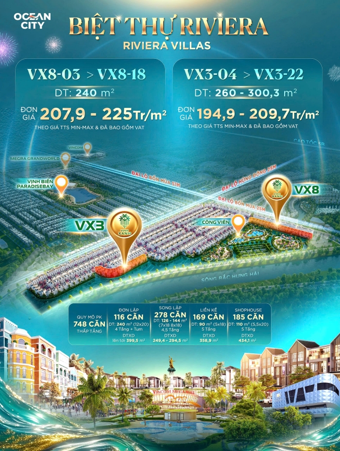 Biệt thự Vịnh Xanh Vinhomes Ocean Park 3