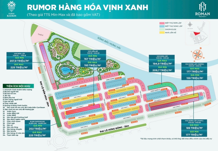 Giá phân khu Vịnh Xanh Vinhomes Ocean Park 3