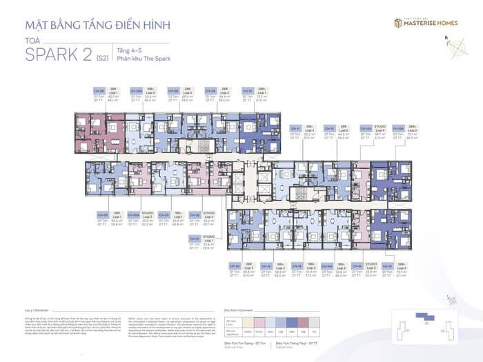 Mặt bằng tầng 4-5 tòa S2 Masteri Era Landmark 