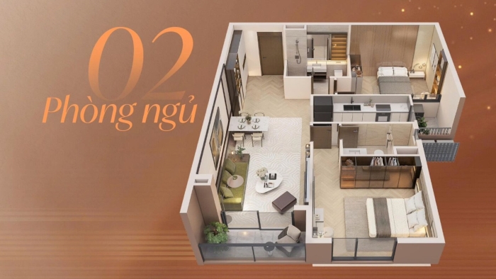 Căn hộ 2PN Alumi Văn Giang