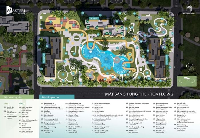 Mặt bằng The Flow Masteri Era Landmark tiện ích