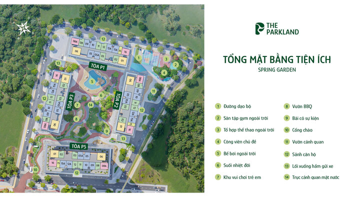 Tòa P5 The Parkland Ocean City mặt bằng