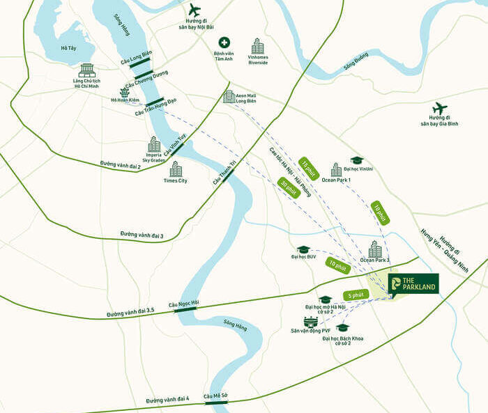 Vị trí phân khu The Parkland Ocean Park 2 liên kết vùng Vị trí phân khu The Parkland Ocean Park 2 liên kết vùng