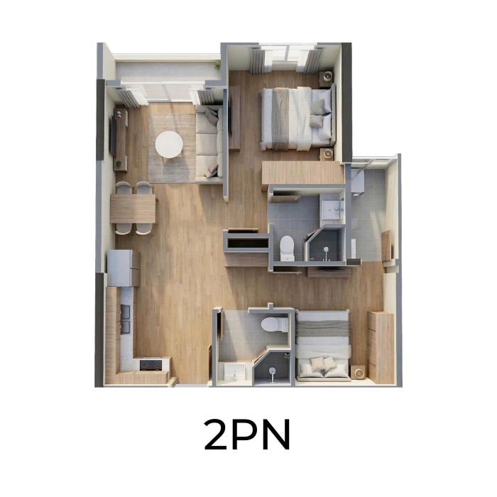 Căn hộ 2PN The Parkland Ocean City