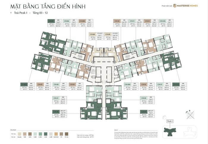 Dự án Lumiere Essence Peak Cổ Loa mặt bằng tầng