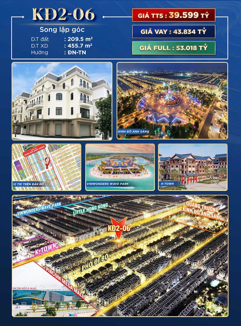 Bán căn song lập góc dãy Kinh Đô 2 Vinhomes Ocean Park 2