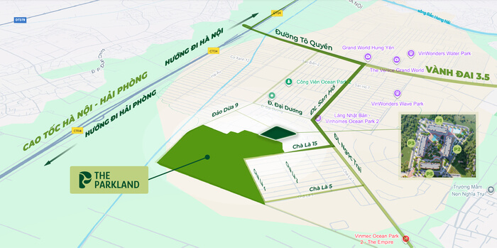 Vị trí chung cư The Parkland Vị trí chung cư The Parkland