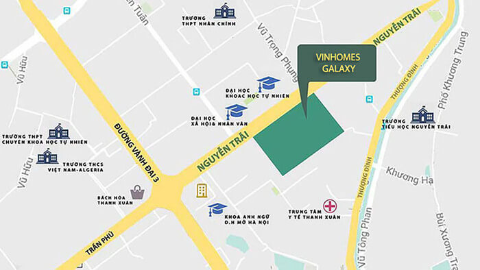 Bản đồ vị trí Vinhomes Galaxy Nguyễn Trãi Bản đồ vị trí Vinhomes Galaxy Nguyễn Trãi