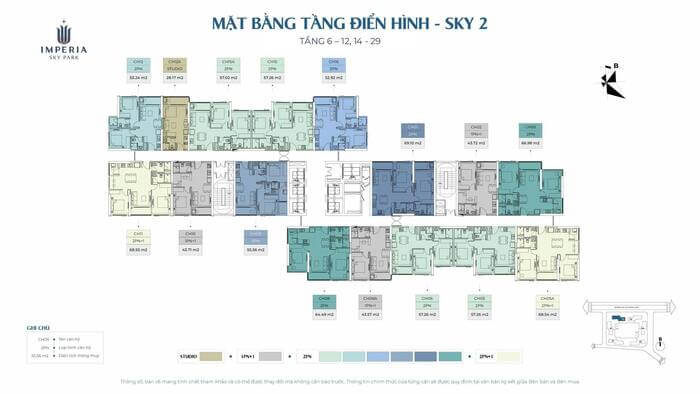Căn hộ Imperia Sky Park mặt bằng tầng SKY 2 Căn hộ Imperia Sky Park mặt bằng tầng SKY 2