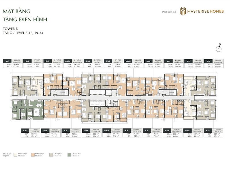 Mặt bằng Masterise Homes Nguyễn Trãi: Loại hình căn hộ & giá bán Mặt bằng Masterise Homes Nguyễn Trãi: Loại hình căn hộ & giá bán