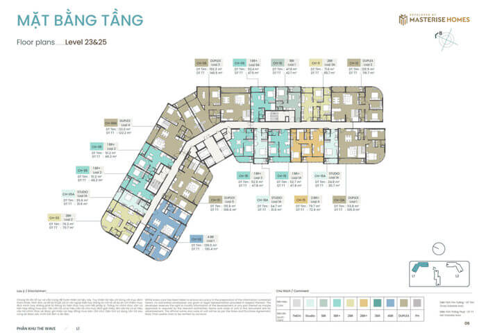 Tòa C5L1 Masteri Grand Coast mặt bằng tầng 23&25