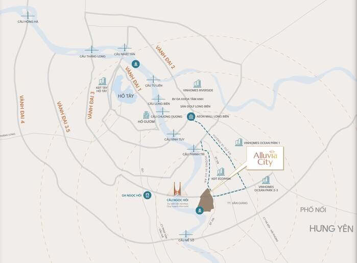 Vị trí Alluvia Sunshine Marina liên kết vùng Vị trí Alluvia Sunshine Marina liên kết vùng