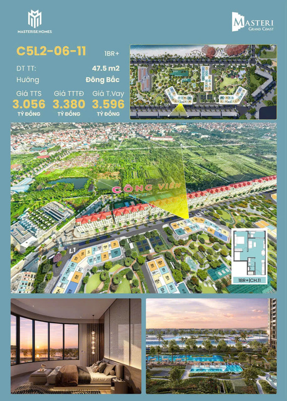 căn hộ 1PN Masteri Grand Coast