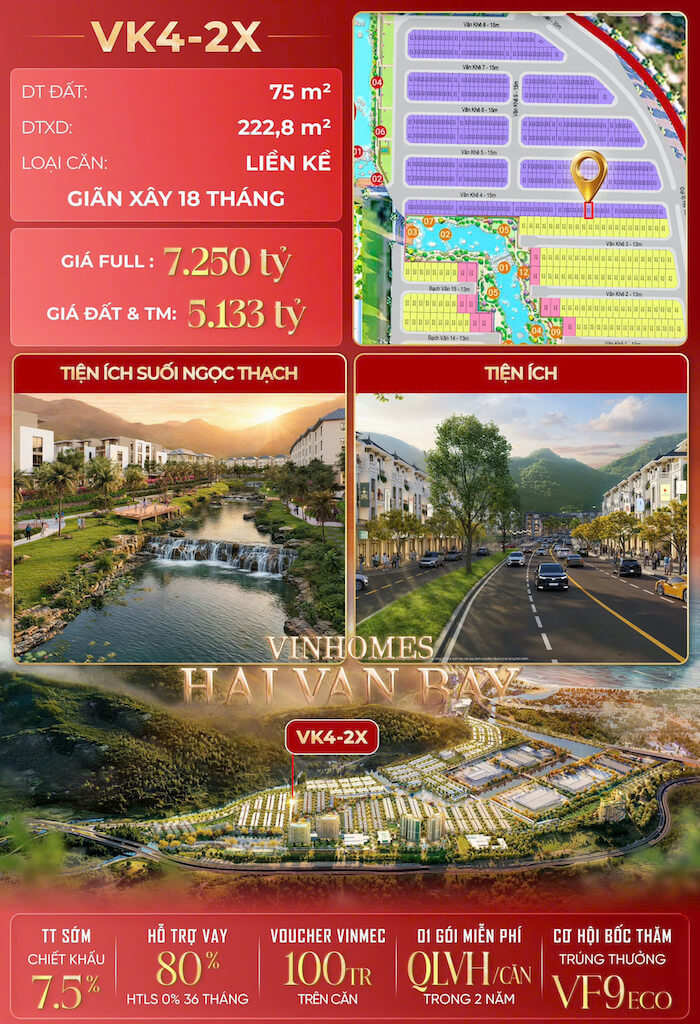 Tiểu khu Vân Khê Vinhomes Hải Vân Bay: Mở bán quỹ căn đẹp