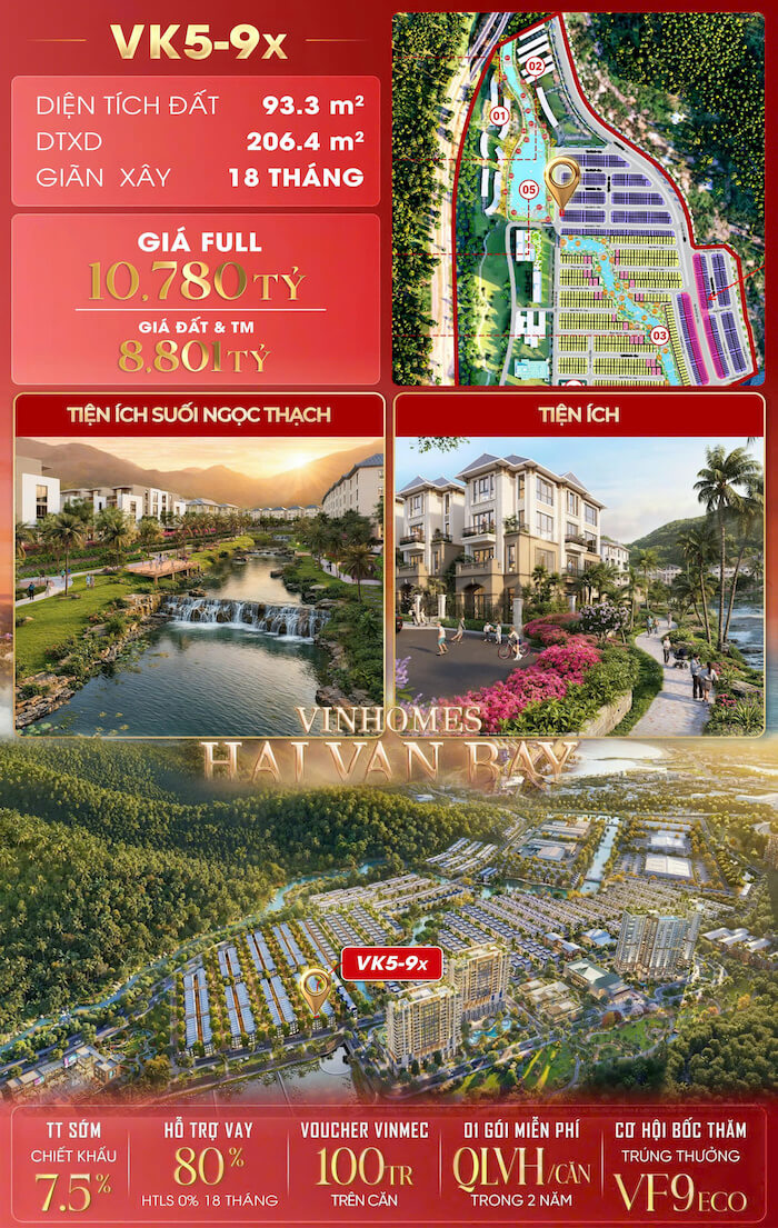Bán liền kề góc Vân Khê 5 Vinhomes Hải Vân Bay giá tốt