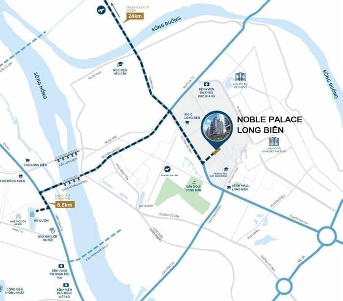 Vị trí Noble Palace Long Biên
